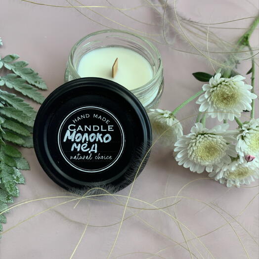 Свеча ручной работы Молоко и Мёд 50 ml
