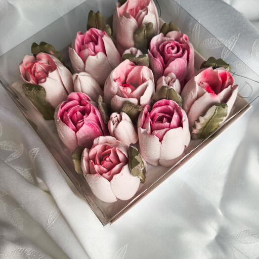 Комплимент зефирных цветов в коробочке 🌸