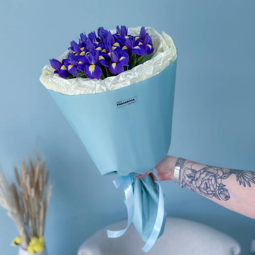 Букет из 19 синих ирисов «Глубина» 💙 39568