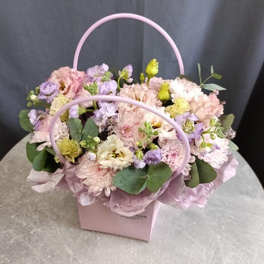 Композиция в сумочке "кружевная нежность"
