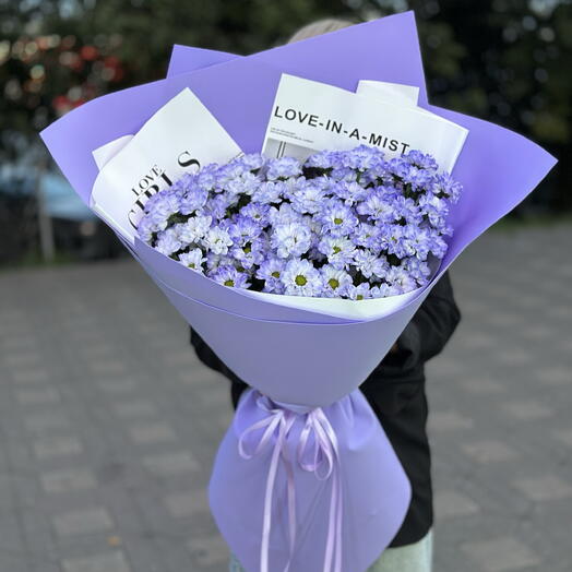 Букет гигант в сиреневой упаковке 💜