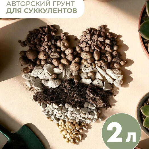 Авторский профессиональный грунт для суккулентов 2 литра