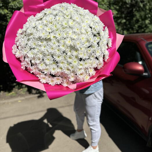 35 хризантем Объемный букет XXL