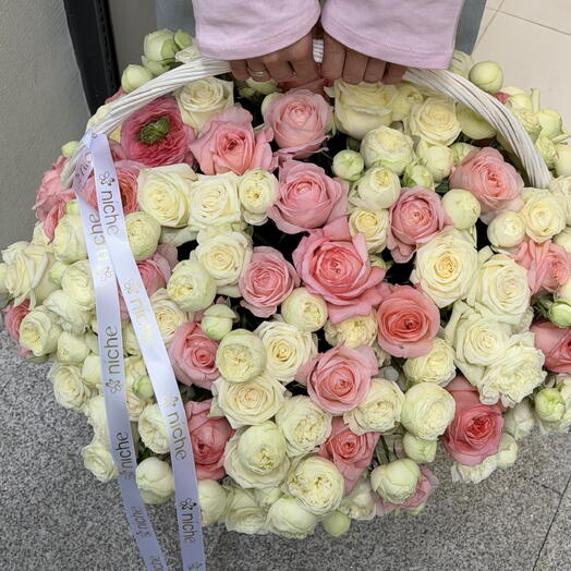 Roses garden on a basket