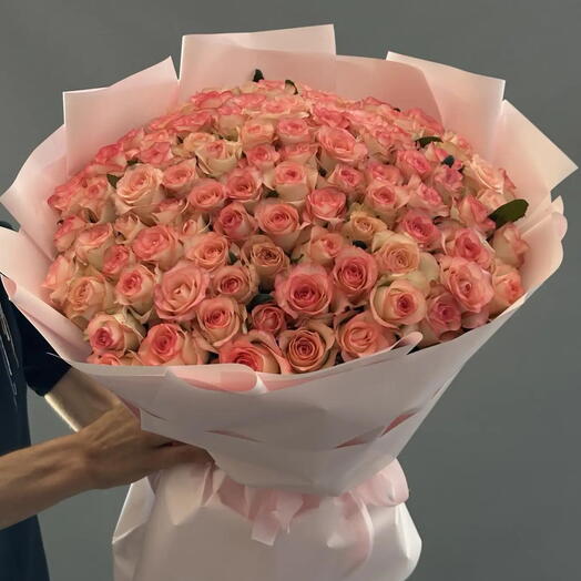 💗Роскошь в розовом: 101 роза и Рафаэлло в🎁