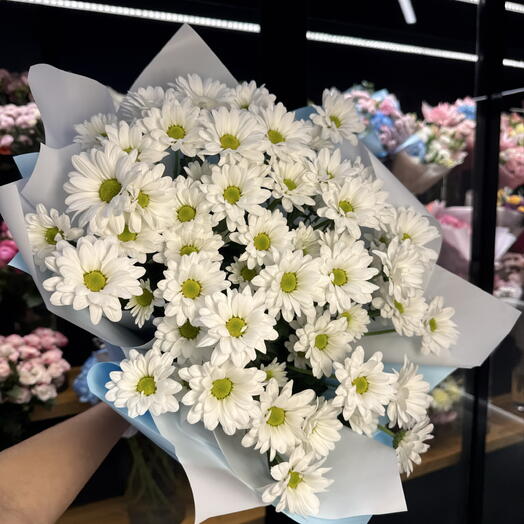 Букет стойких ромашковых хризантем💜