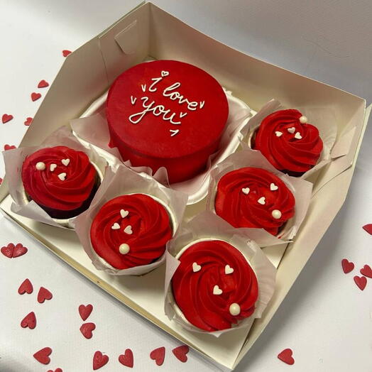 Bento cake and cupcakes I love you