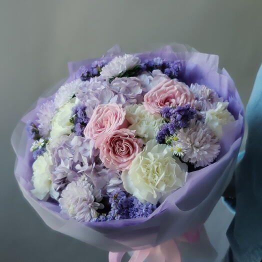 Лавандовый букет с гортензией💜