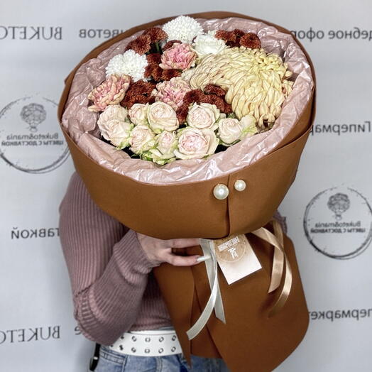 Букет осенний в мягкой упаковке