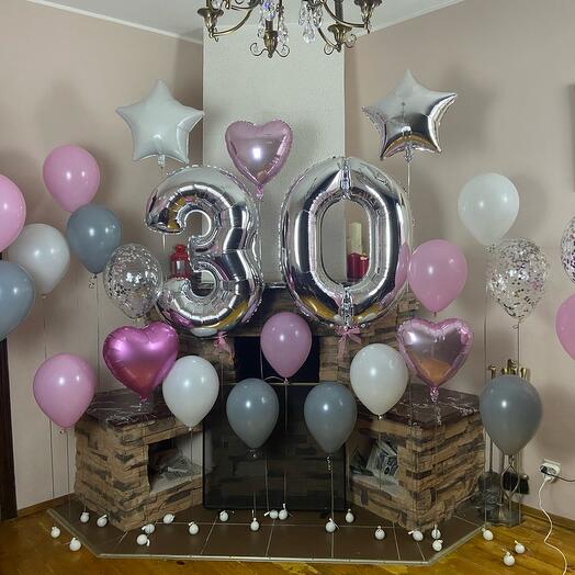 Воздушные шары на День рождения, 32 шт