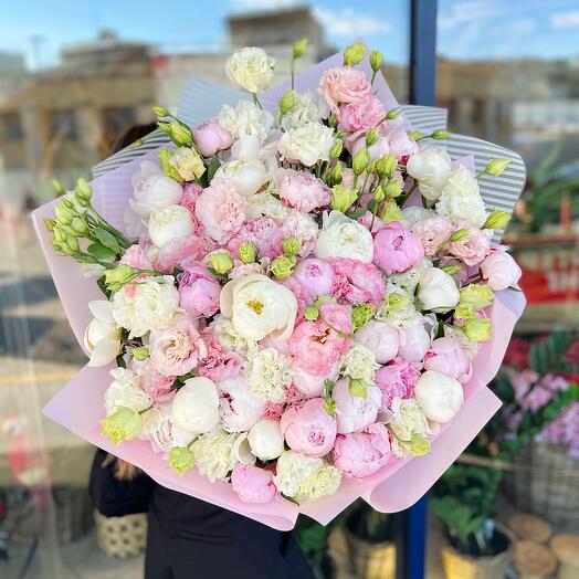 Ramo de peonías Mix y eustoma