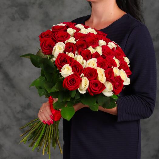 55 roses in a bouquet