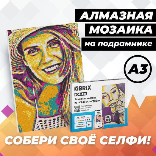 QBRIX Алмазная фото-мозаика на подрамнике POP-ART А3