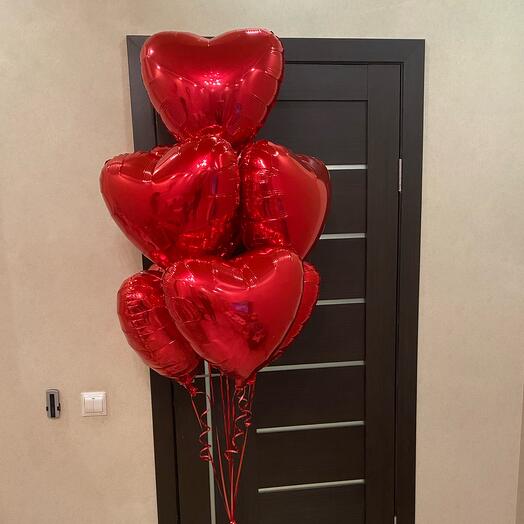 7 corazones rojos