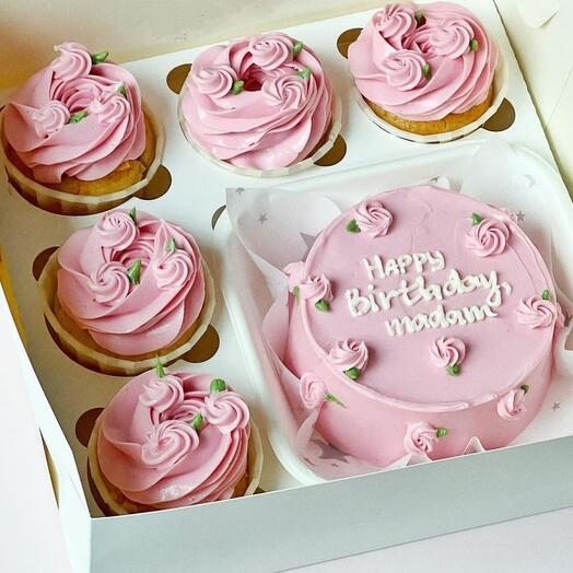 Set of cake and cupcakes 5 pcs