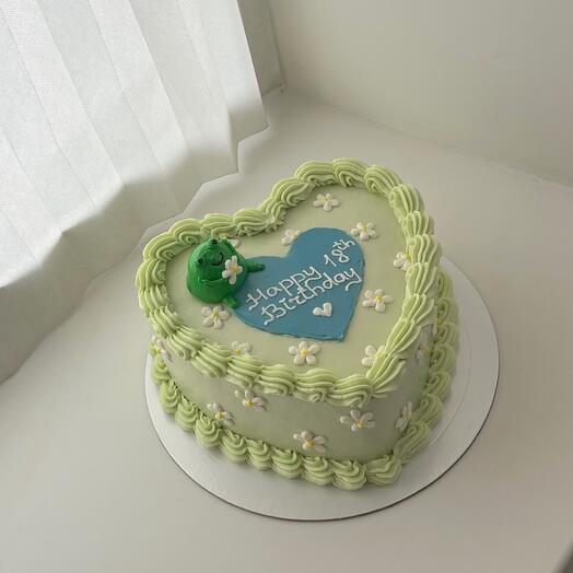Birthday cake with a frog