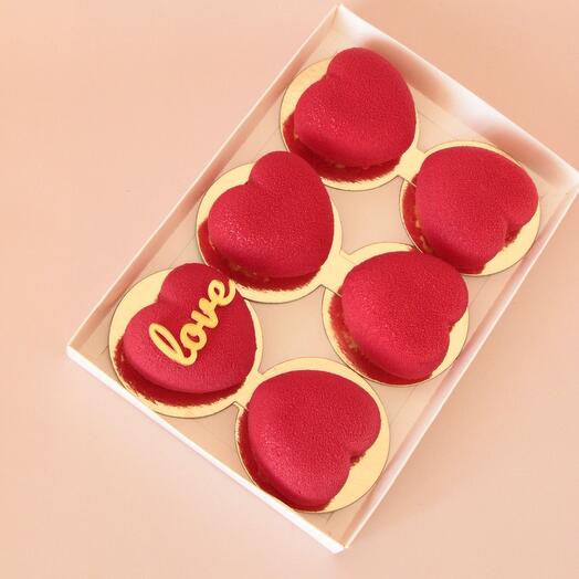 Муссовые пирожные Клубника со сливками 6 шт