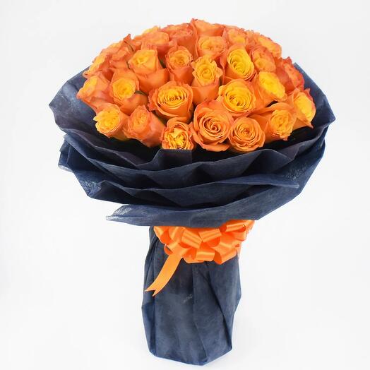 35 Orange Roses Designer Bouquet