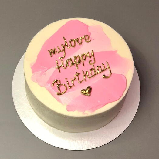 Бенто тортик Happy Birthday my love розовый