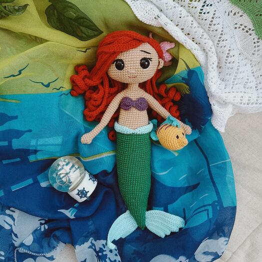 Кукла вязаная. Кукла Русалочка. Интерьерная кукла ручной работы