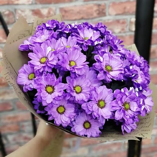Bouquet of bush chrysanthemums 5 pcs in craft