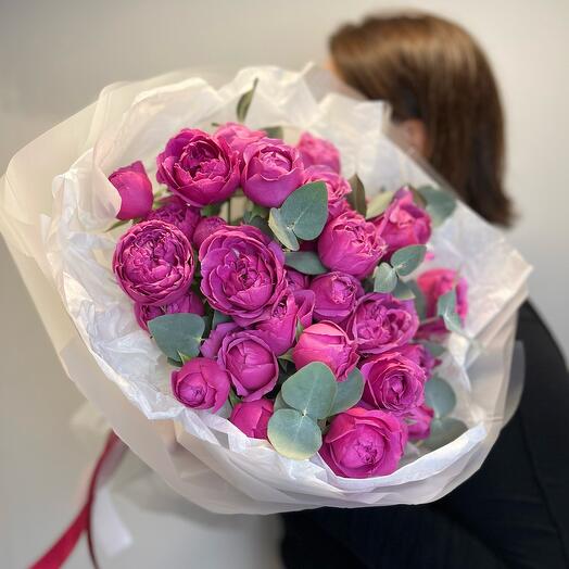 Mono ramo de rosas de peonía 9