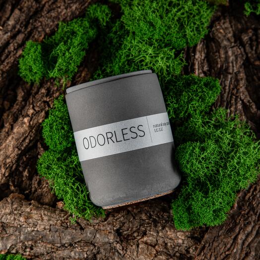 Свеча в гипсе ODORLESS GRAPHITE, 140 мл