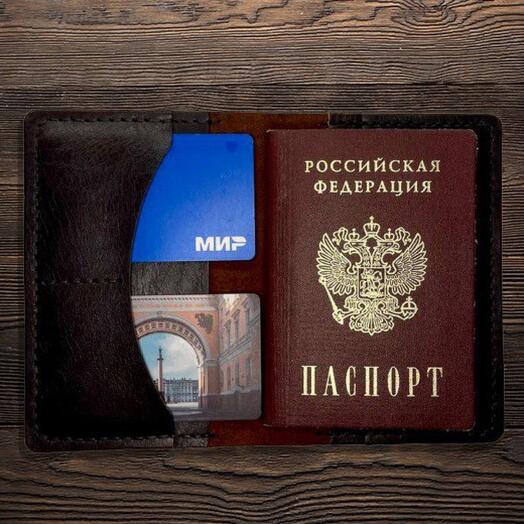 Обложка на паспорт и автодокументы из натуральной кожи