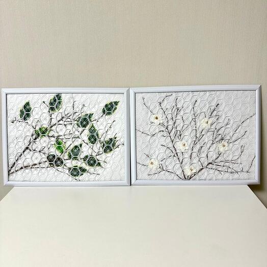 Коллаж из двух картин «Под стеклом»🍀🌸