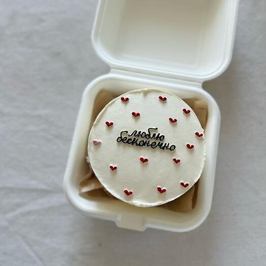 Ванильный бенто торт для любимого/любимой без сахара и без глютена