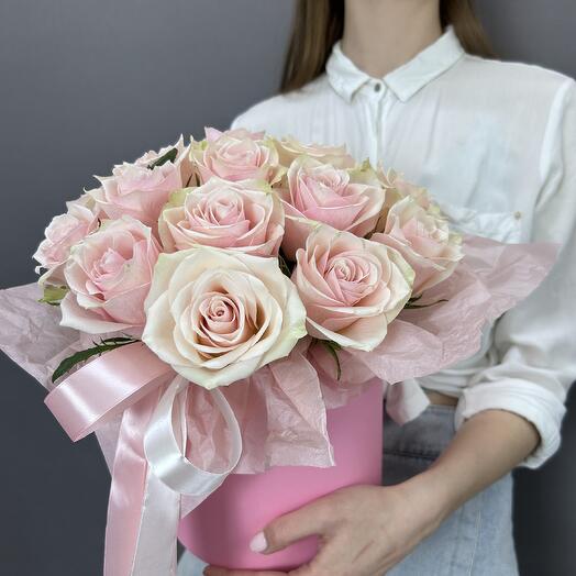 A box of delicate roses