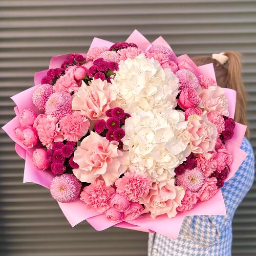 Ramo Premium para TI: hortensias, rosas francesas, rosas peonías