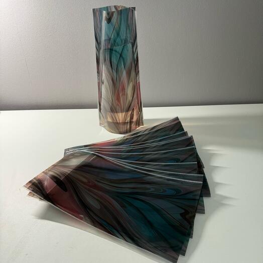 Convenient folding flower vase, 10 vases in a set, Pastel design