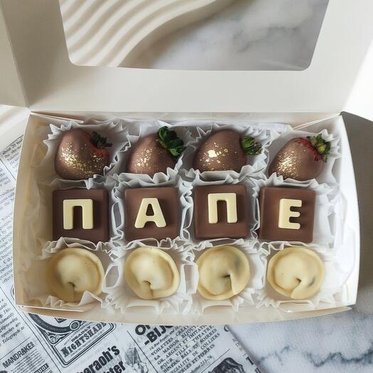 Клубника в шоколаде шоколадный подарок папе отцу мужу на 23 февраля