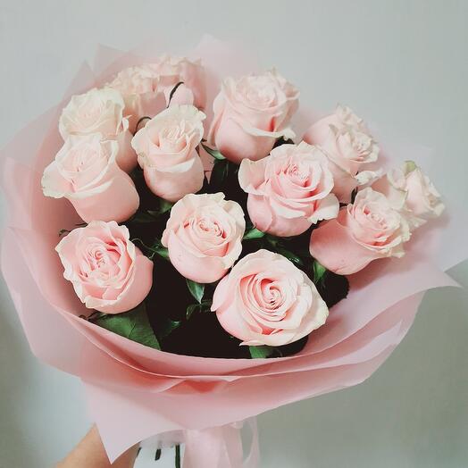 Ramo de 15 rosas rosas / 15 pink roses