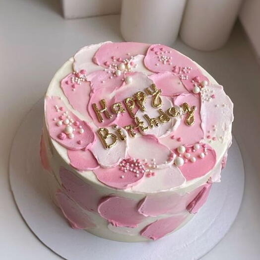 Ombre pink Birthday cake Butter cream