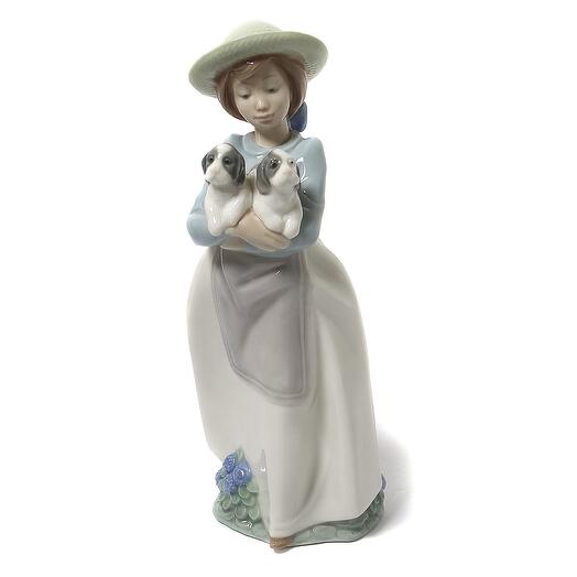 Фарфоровая фигура "Девочка с двумя щенками". Испания, NAO by Lladro
