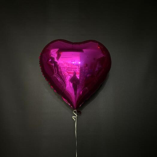 Шар фольгированный розовое сердце