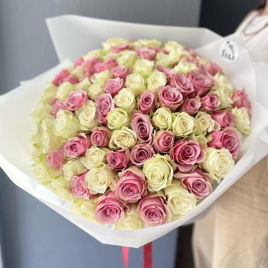 101 pink   white roses