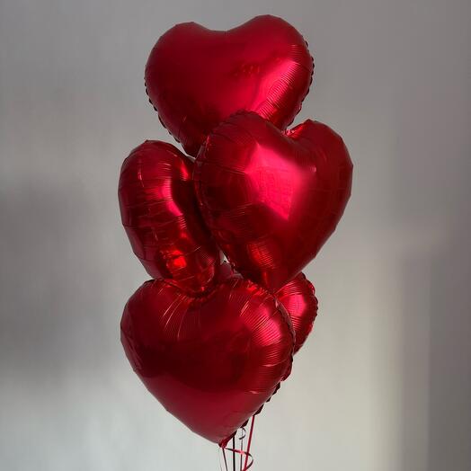 Букет з кульок Серця 5шт