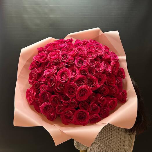 Букет из 101 розовой розы
