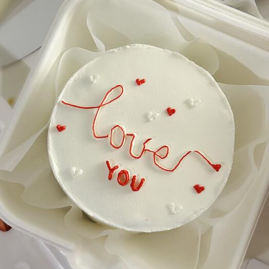 Бенто торт на 14 февраля я люблю тебя «love you»
