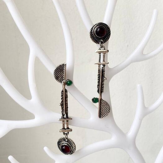 Ассиметричные серебряные серьги