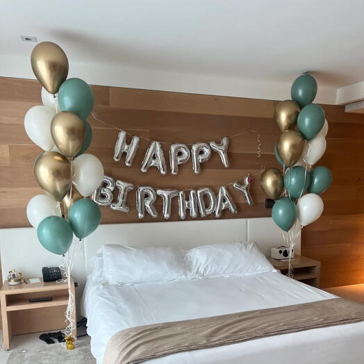 Комната СЮРПРИЗ 41 штука гелий. Set of helium balloons 41 pcs HAPPY BIRTHDAY