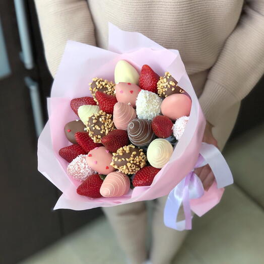 Букет с клубникой в шоколаде