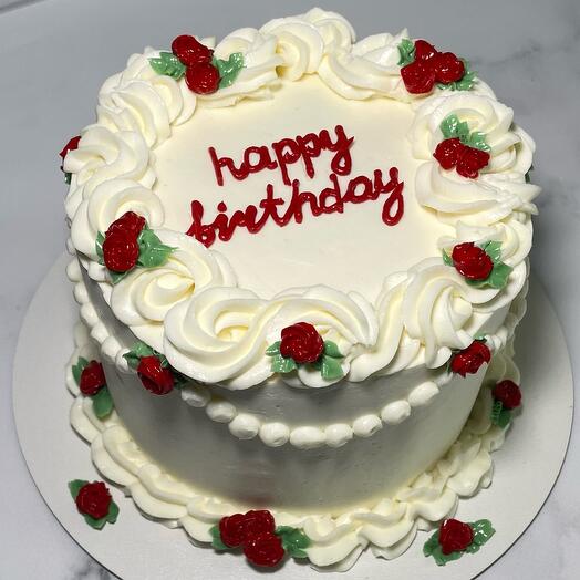 Торт в стиле ламбет на день рождения с надписью