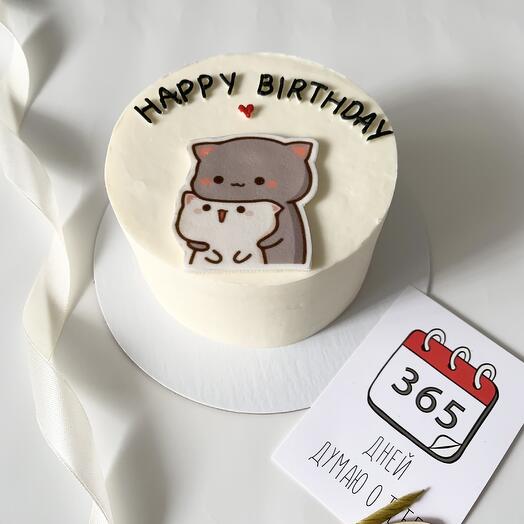 Бенто-торт с котиками | Happy Birthday  бенто| подарок Бенто-торт «Котики» | Для любимой | подарок торт бенто на день рождения