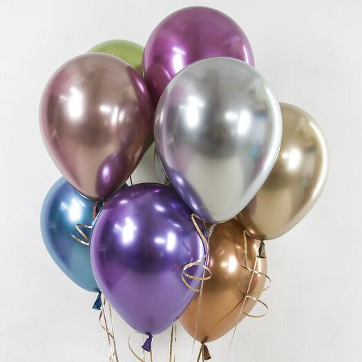 Красочный сет из 9 латексных шаров "Метталик"