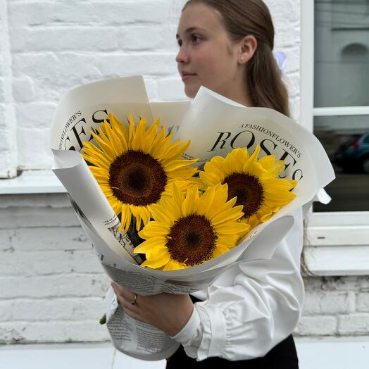 Букет с подсолнухами 🌻🌻🌻