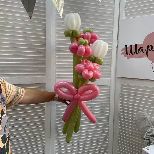 Букет из шаров-цветов «Малина»